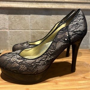 Guess black size 7.5 lace stilettos